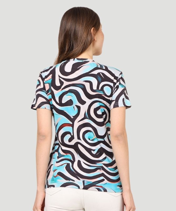 Women's Multicolor Graphic Print Half Sleeves Regular Fit T-Shirt