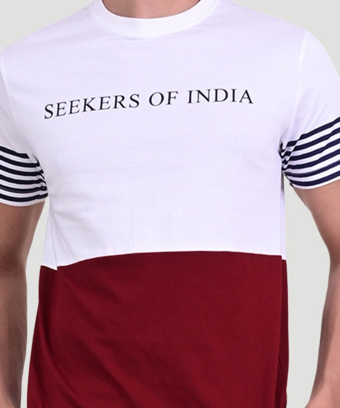 Indusvale Men's Colorblock Multicolor T-Shirt & Solid Short Set