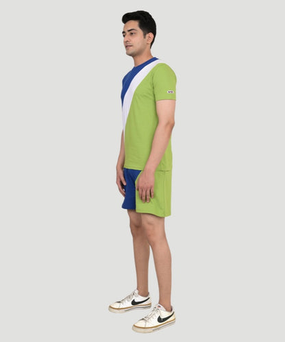 Indusvale Men's Multicolor Colorblock Regular Fit Shorts